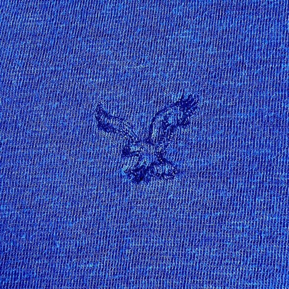 Men's Size Small American Eagle Blue Short Sleeve Logo Tee Shirt - Picture 4 of 6